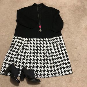 2 for 1 sweater dress skirt combo houndstooth 2X